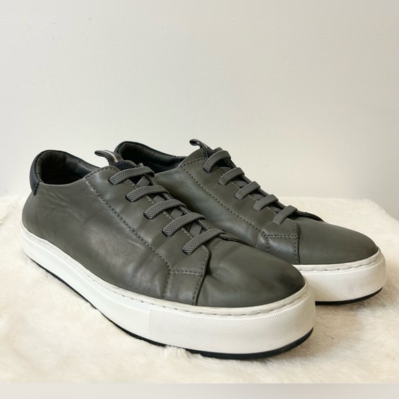 Johnston & Murphy Mens Anson Lace-To-Toe Leather Sneakers in Gray Size 12 - Picture 3 of 15